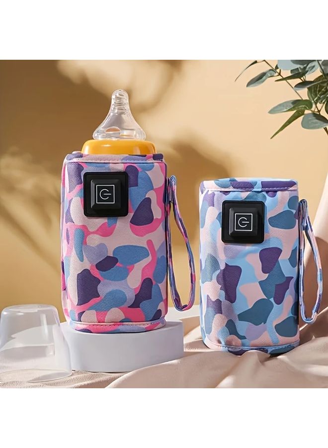 USB Milk Warmer Pink Travel Stroller Insulation Bag Portable Nursing Bottle Heater Christmas Halloween Thanksgiving Gift - Image 1