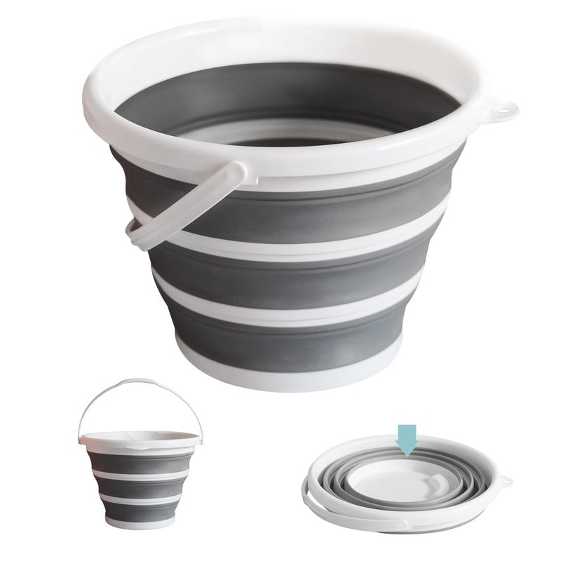 Moodyin Collapsible Water Bucket 10L 26 Gal Portable Easy to Carry Store Ideal for Car Wash Cleaning Camping Fishing and Outdoor Activities with Collapsible Handle Design - Image 2