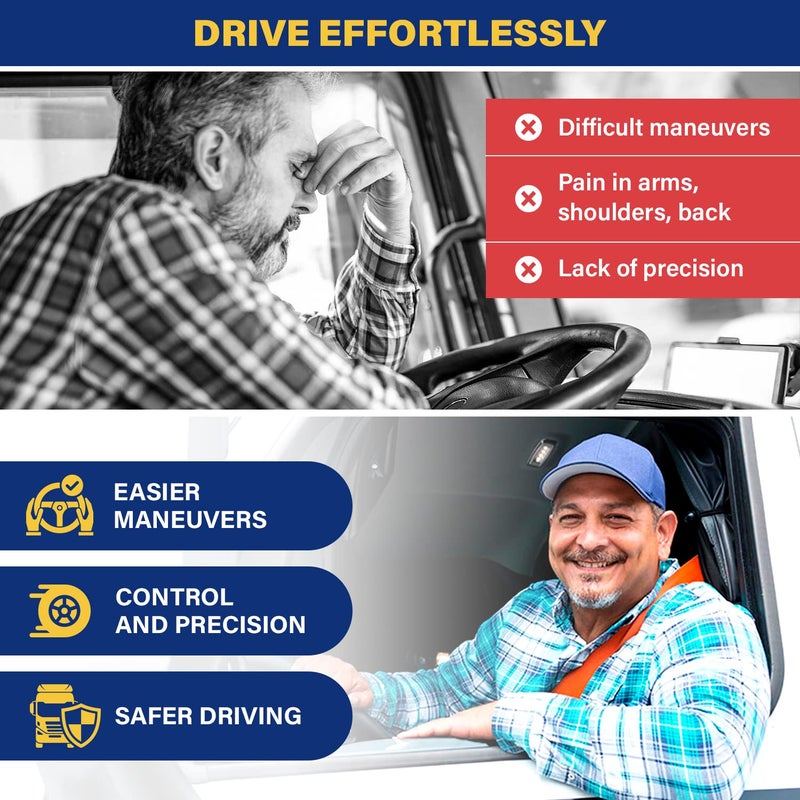 TopLife Steering Wheel Knob for Truck - XL Size for Thick Steering Wheels - Spinner for Lorry, Heavy Duty, Vans, Pickup Trucks, Semi, Sport, Tuning - Facilitates Maneuvers - Image 2