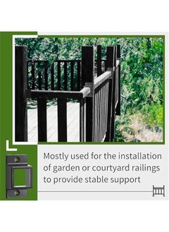Arabest 1 x 1 Black Aluminum Fence Brackets Standard Wall Mount for Rails Double Flange Metal Square Brackets Residential Black Flat Fence Brackets for Fencing Railing Mounting(40 Pcs)  - Image 4