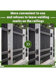 Arabest 1 x 1 Black Aluminum Fence Brackets Standard Wall Mount for Rails Double Flange Metal Square Brackets Residential Black Flat Fence Brackets for Fencing Railing Mounting(40 Pcs)  - Image 5