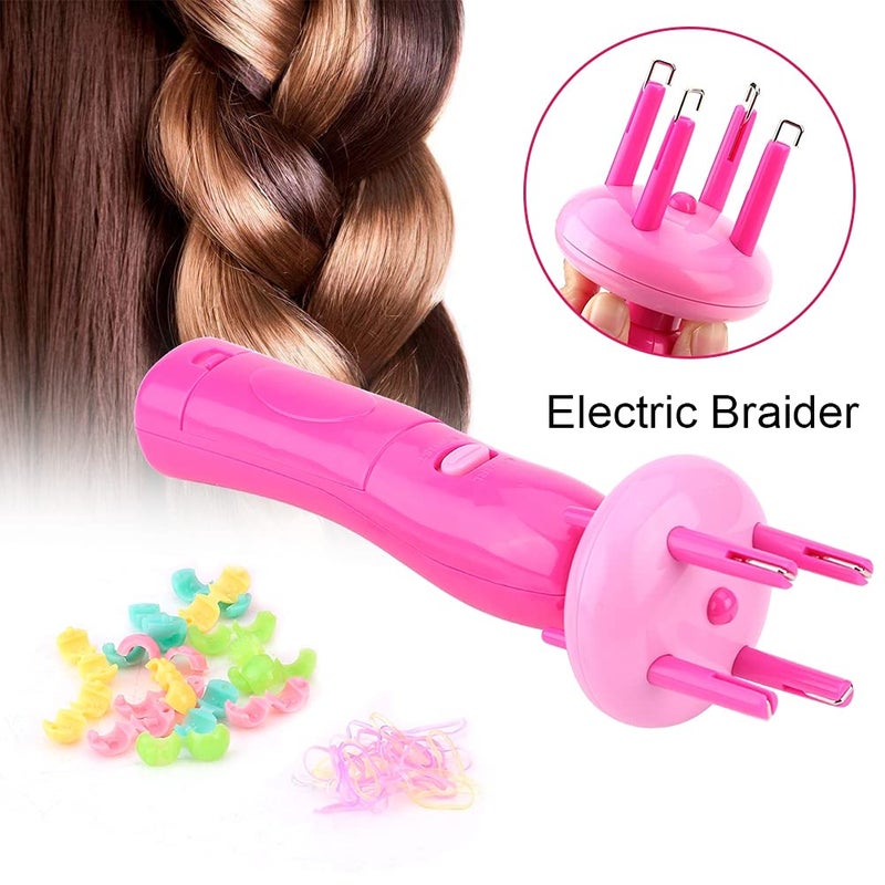 comfrt Hair Braider, Automatic Hair Braiding Tool, Electric Braider Hair Twist Tool, Hair Knitted Hair Twister Braid Device for Girl's Headdress, Pink - Image 3