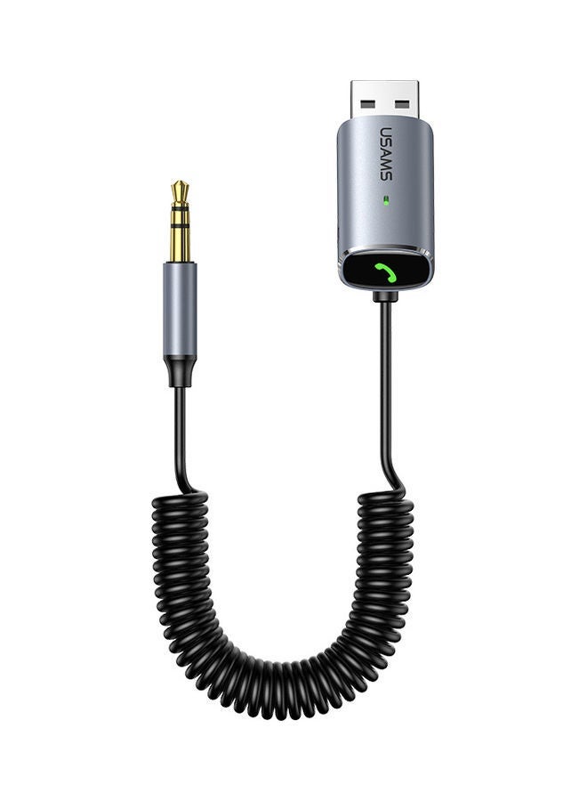 NIBEMINENT USAMS Aluminum Alloy Car Wireless Audio Receiver Iron-Grey - Image 1