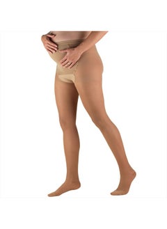 Truform Sheer Maternity Pantyhose, 15-20 mmHg Compression, Tummy Support, 20 Denier, Beige, X-Tall  - Image 1