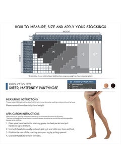 Truform Sheer Maternity Pantyhose, 15-20 mmHg Compression, Tummy Support, 20 Denier, Beige, X-Tall  - Image 2