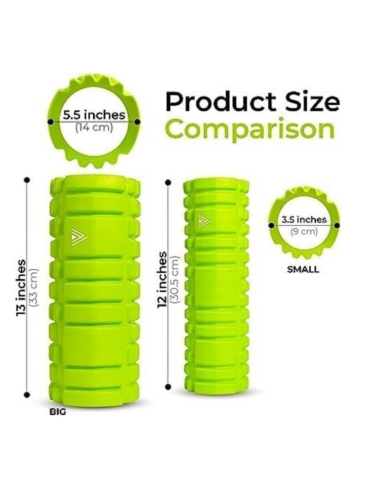 MahMir Eva Foam Roller For Yoga, Deep Tissue Massage, Stretching, Physical Therapy, Relieve Stress, Improve Mobility With Foam Roller For Legs And Muscles - Deep Tissue Massage Tool (Green)  - Image 3