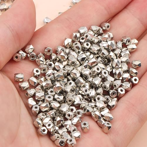 INDIKONB Spacer Beads for Jewellery and Bracelet Making | Fancy CCB Plastic Small Beads | Plated Spacers for Bracelets Craft and DIY Accessories - Image 2
