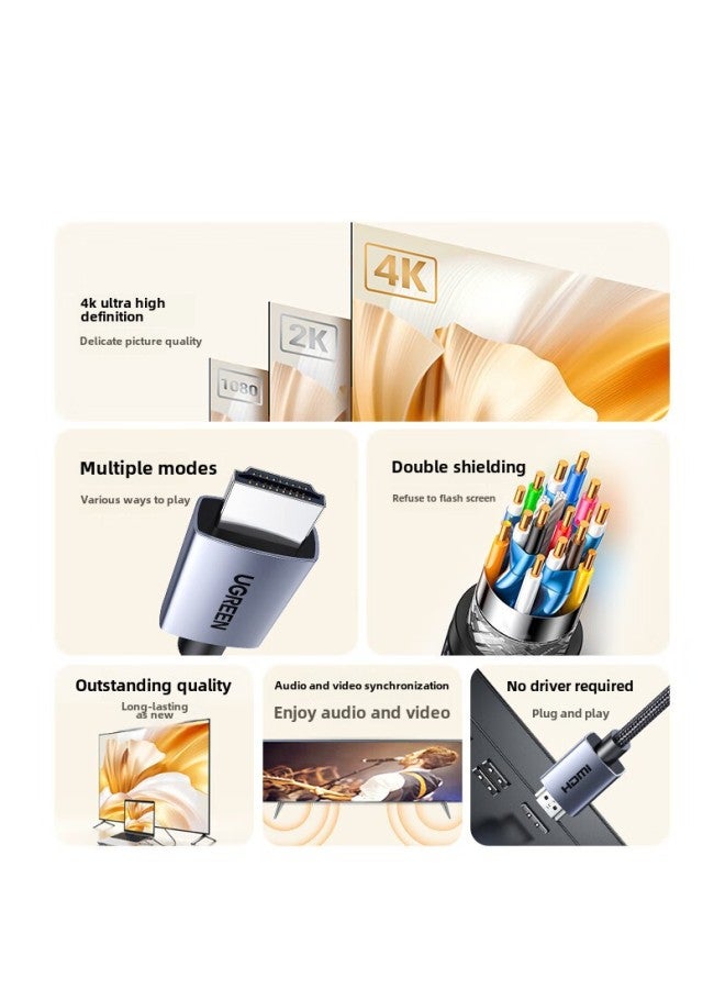 Green Dp To Hdmi Line Adapter 4k HD Connection Computer Monitor Screen Notebook Graphics Interface External Connection-Color:Dp To Hdmi (4k30hz-aluminum Alloy Model)-Line Length:1.5m  - Image 3