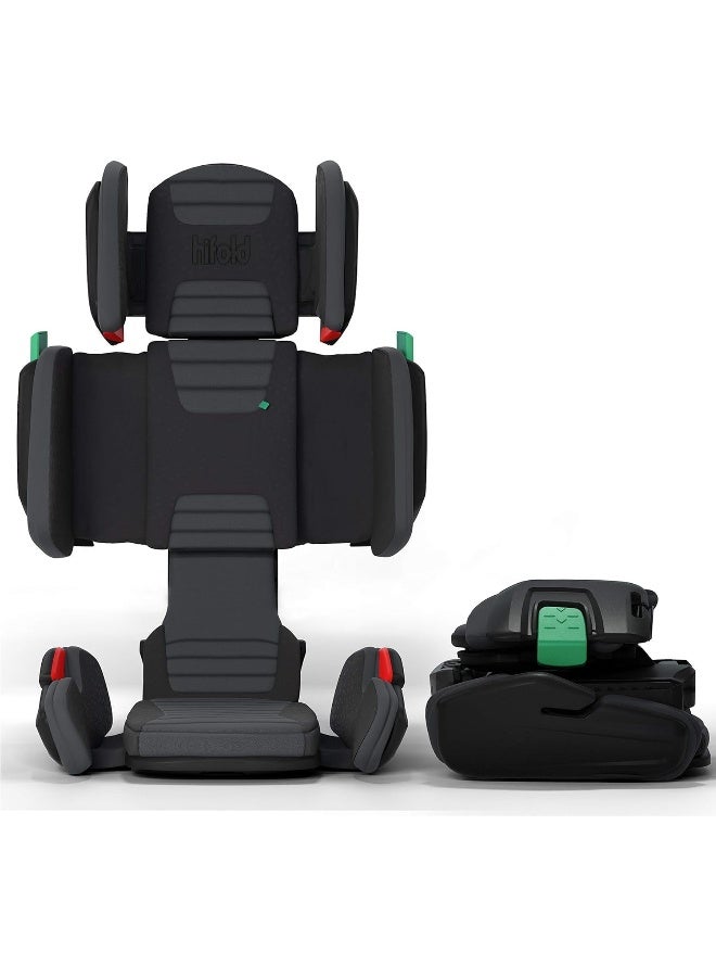 mifold مقعد سيارة ميفولد هيفولد القابل للتعديل للأطفال مع حزام - رمادي داكن - Image 1