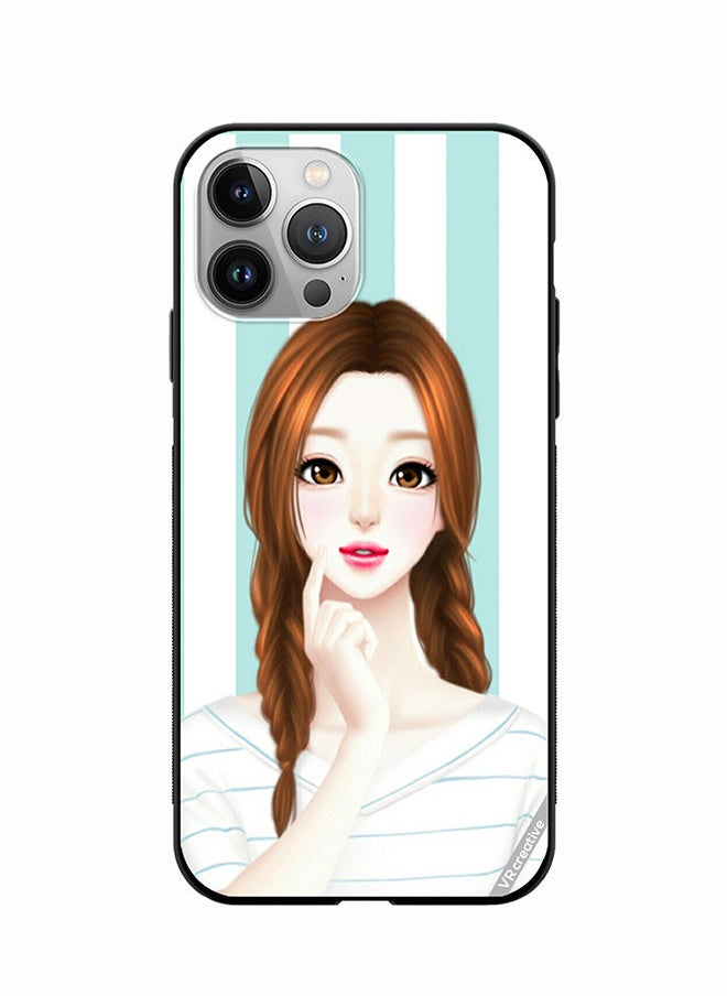 VR CREATIVE Protective Case Cover For Apple iPhone 11 Pro Max Thinking Girl Design Multicolour  - Image 1