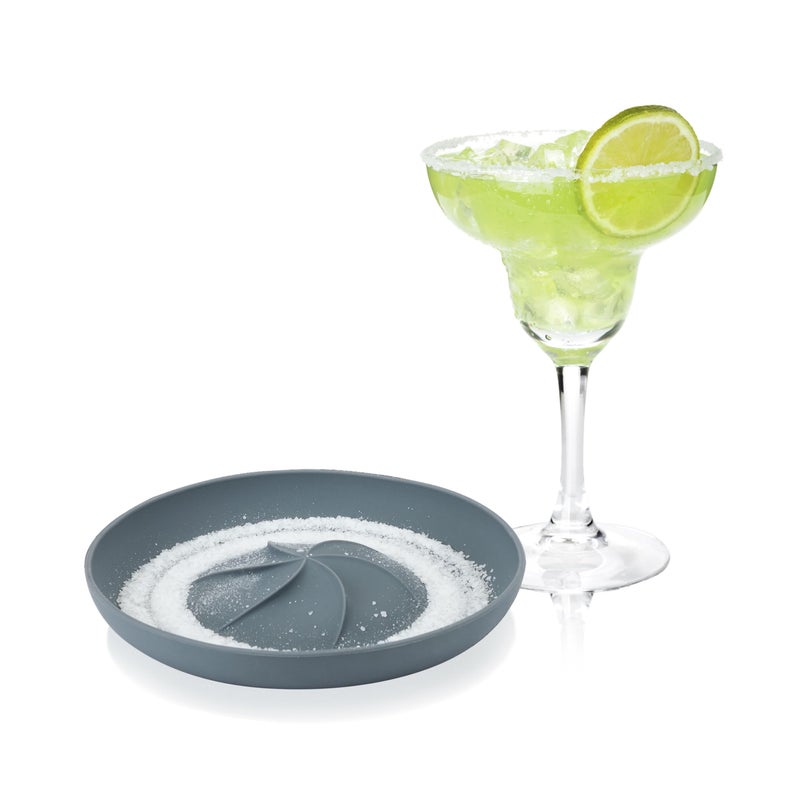 True Frill SingleTier Non Slip Grip Cocktail Rimmer Durable Glass Rimmers for Cocktails Drinks Margaritas Martinis Bloody Marys Daiquiris Home Bar Accessories Set of 1 Gray