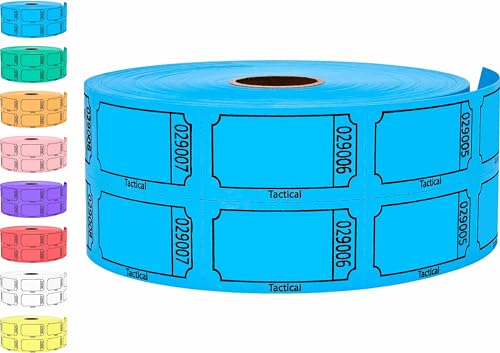 Tacticai 1000 Raffle Tickets, Blank, Blue (1 of 8 Colors), Double Roll for Events, Entry, Class Reward, Fundraiser & Prizes - Image 1