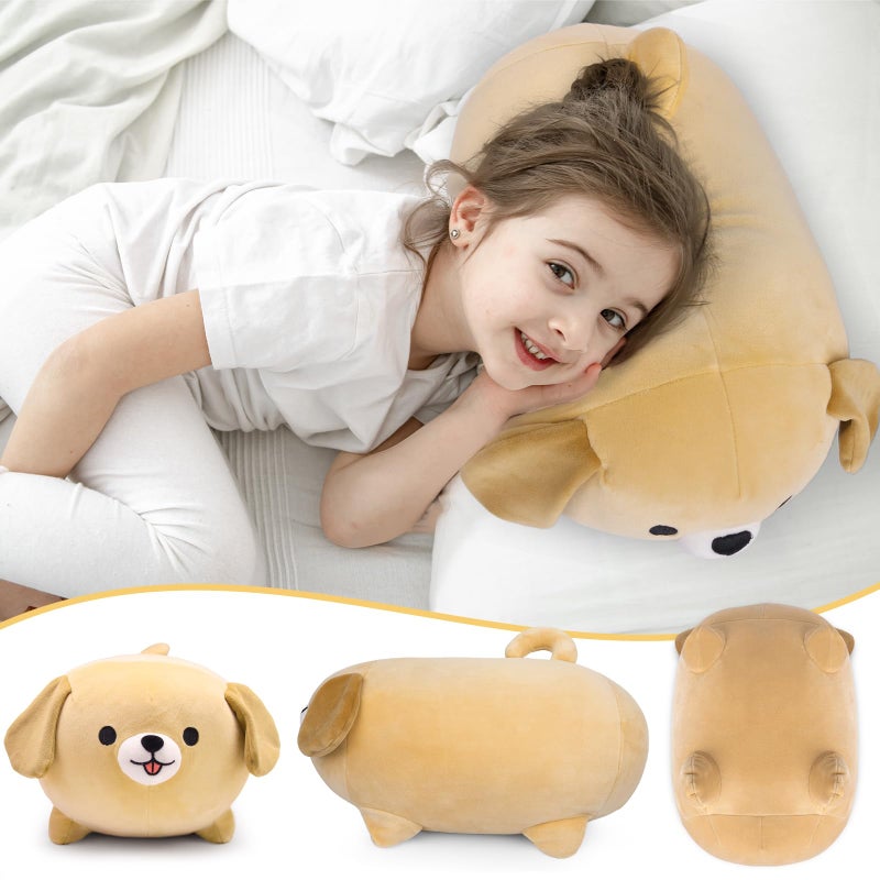 Leokawin Dog Plush Pillow 15Inch Cute Big Dogs Stuffed Animal Toy Soft Sleep Hugging Pillow Dog Plushies Doll Toy Gift for Kids Girlfriend Boys - Image 2