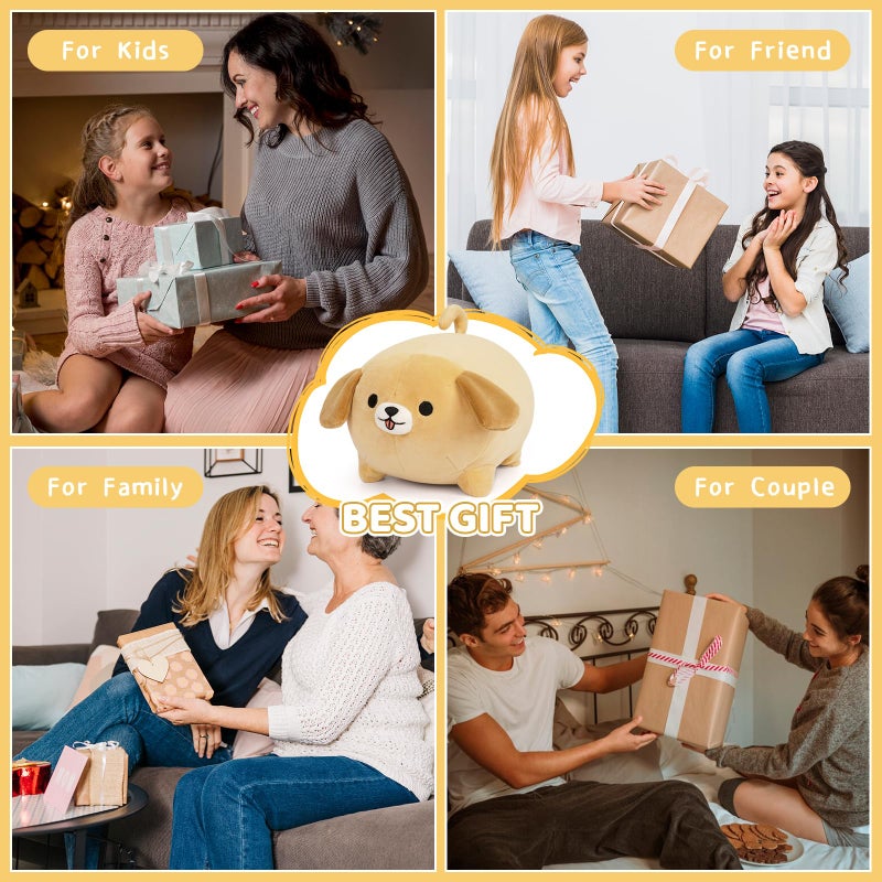 Leokawin Dog Plush Pillow 15Inch Cute Big Dogs Stuffed Animal Toy Soft Sleep Hugging Pillow Dog Plushies Doll Toy Gift for Kids Girlfriend Boys - Image 3