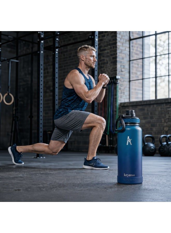 KRYMSO 950ml Stainless Steel Water Bottle, Sports Bottle with Straw, Double Wall Insulated Water Bottle, Thermos Flask, Water Bottle for kids, Gym - Image 3