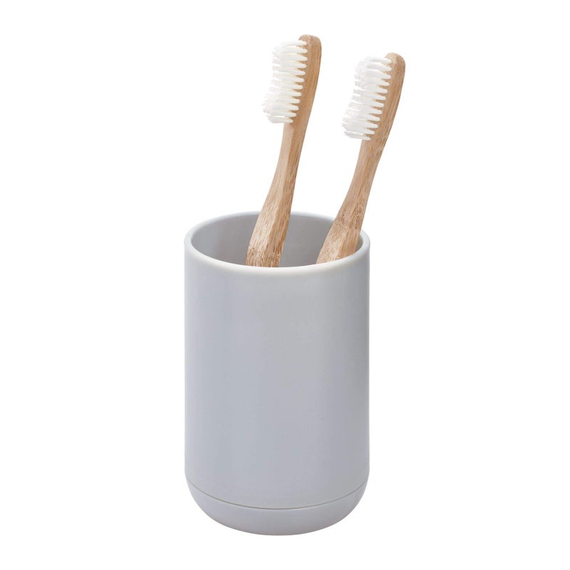 InterDesign iDesign Toothbrush Holder for Normal Toothbrushes, Spin Brushes, and Toothpaste, The Cade Collection - 3" x 3" x 4. 5", Matte Gray - Image 1