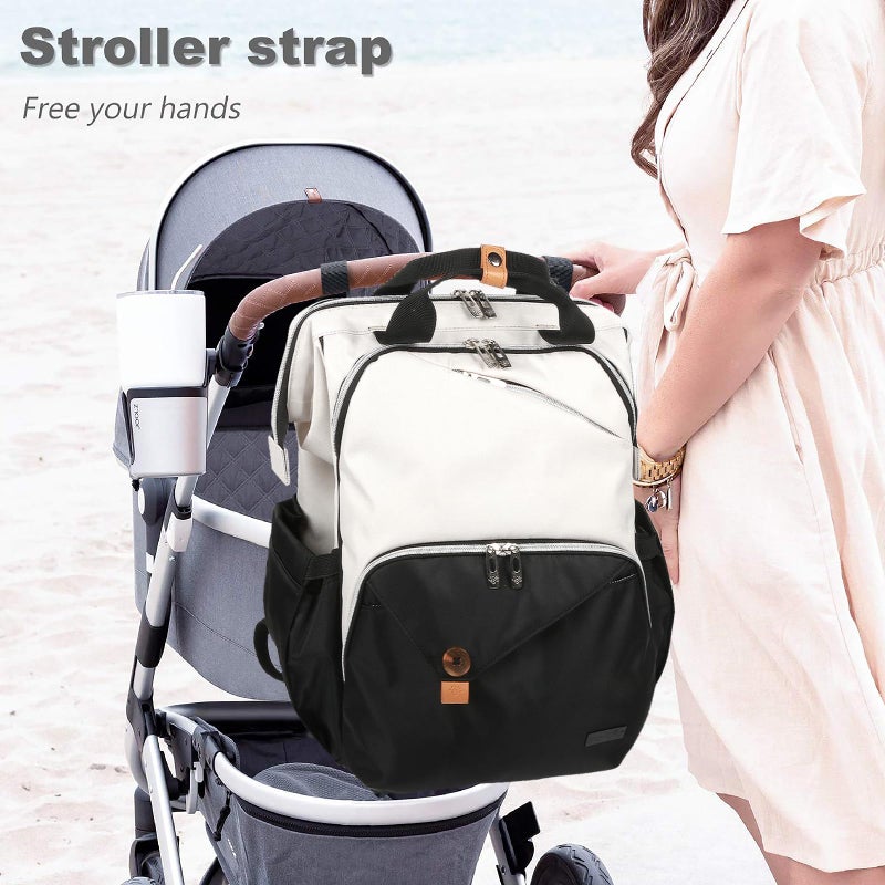 Hap Tim Baby Diaper Bag for Boys Girls, Large Backpack Diaper Bags with Double Compartments, Baby Registry Search Shower Gifts Stuff Newborn Must Havesï¼ˆ7340-BHï¼‰ - Image 3