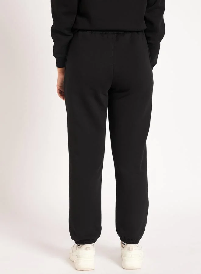 Femmella Women Black Fleece Joggers