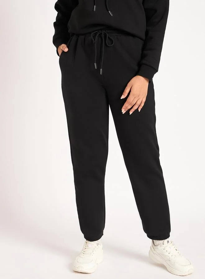 Women Black Fleece Joggers