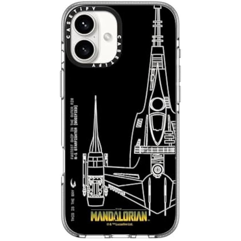 Casetify Clear iPhone 16 Plus Case 【Mandalorian Co-Lab/Not Yellowing / 6.6ft Drop Protection/Compatible with Magsafe】 - N-1 Starfighter Case - Clear - Image 1