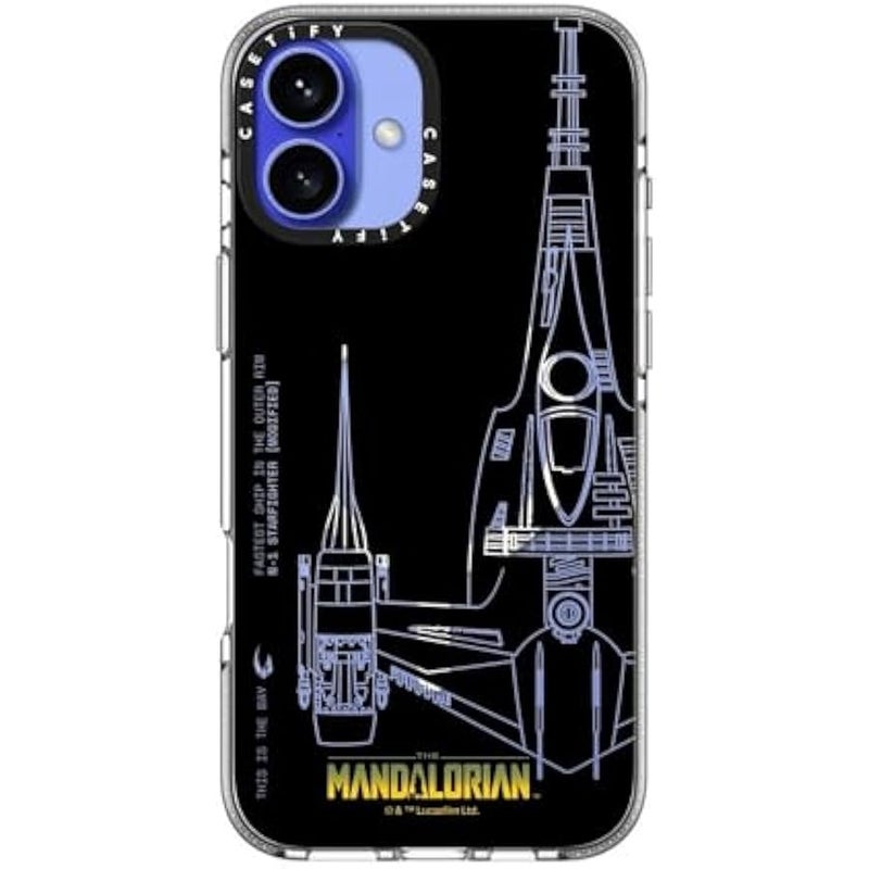 Casetify Clear iPhone 16 Plus Case 【Mandalorian Co-Lab/Not Yellowing / 6.6ft Drop Protection/Compatible with Magsafe】 - N-1 Starfighter Case - Clear - Image 3