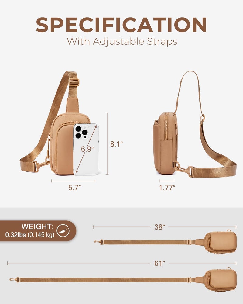 CHOLISS Sling Bag for Women and Men, Small Crossbody Bags for Women and Men Trendy, Fanny Packs Chest Bag with Extended Strap - Image 5