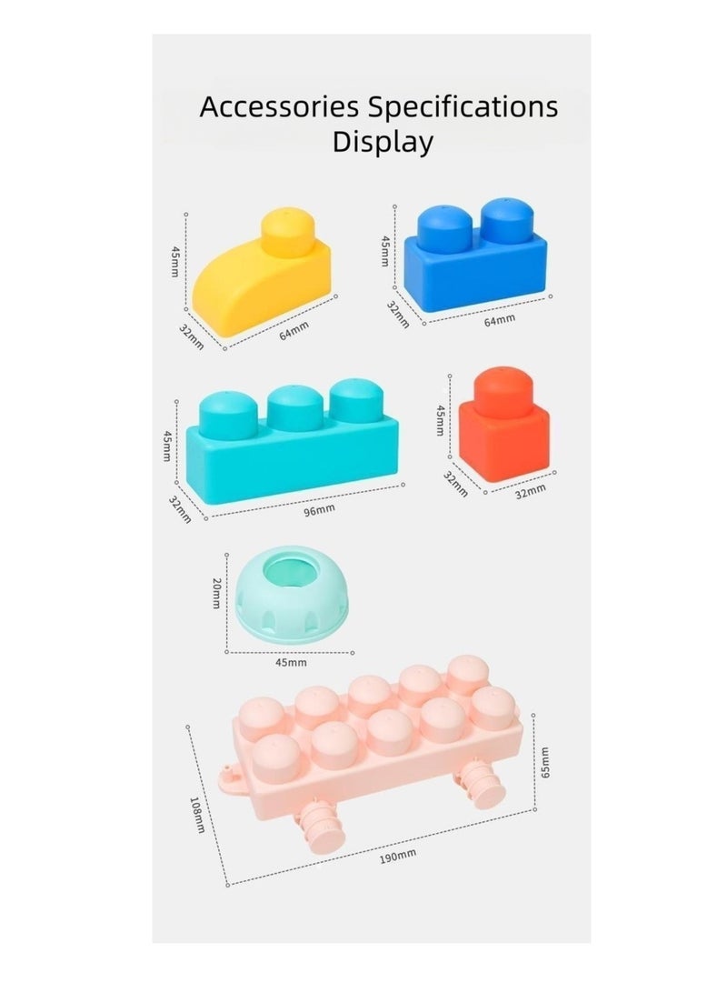 مجموعة مكعبات بناء للأطفال، 53 قطعة ألعاب تعليمية للأولاد والبنات مع صندوق تخزين، هدية رائعة للأطفال - Image 5