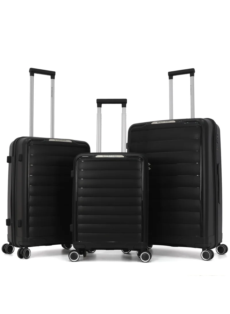 GIORDANO Giordano Lightweight 3-Piece Luggage Set (28/24/20 Inch) – PP Hard Shell Suitcases with TSA Lock, 360° Spinner