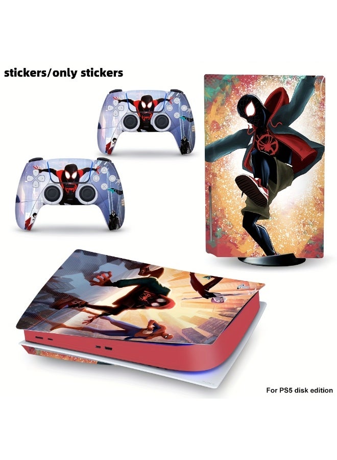 [Decals Only] Myers Spider-Man themed Playstation 5 console - Premium vinyl sticker (disc drive) - Waterproof and dustproof Eye-catching illustration design - Image 1