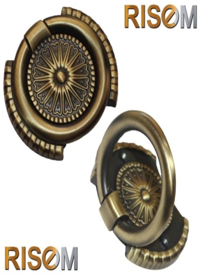 RISEOM Cabinet Door Puller,Wardrobe Drawer Pull Kadi (Pack of 4, Antique-Sun) - Image 3