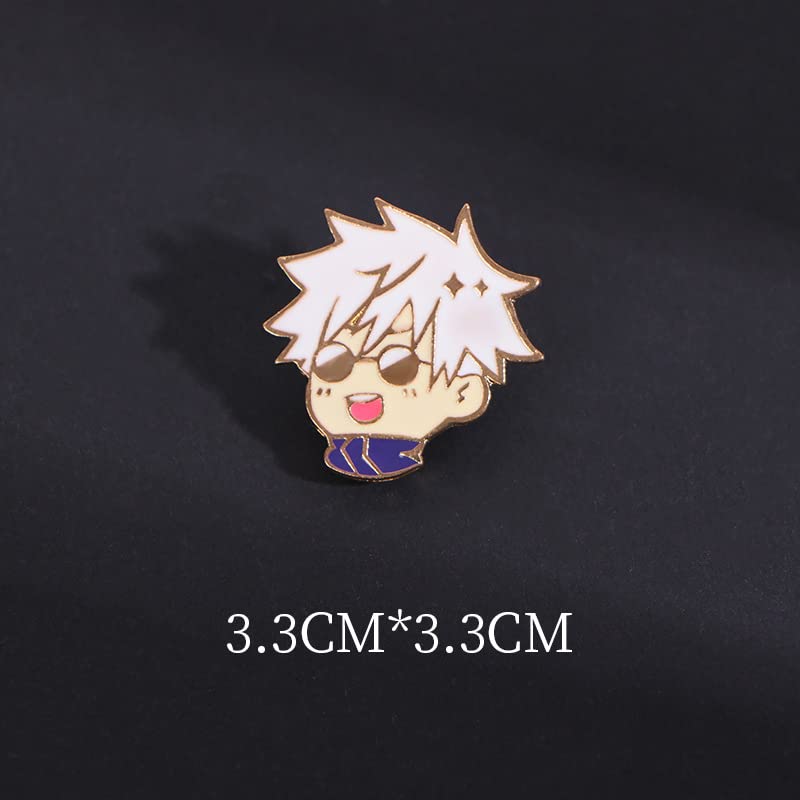 VNYIGDJS Anime JJK Pins 8PC - Anime Satoru Yuji Megumi Nanami Kento Geto Suguru Cosplay Figure Merch Pins for Backpacks - Image 5