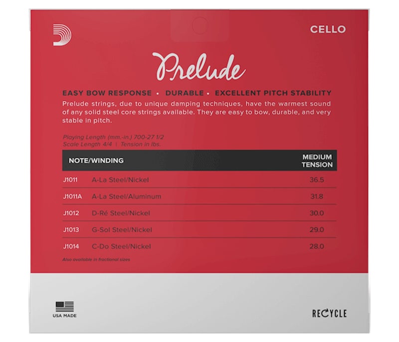 Daddario Cello Prelude 4/4 Scale Meduim - Image 2