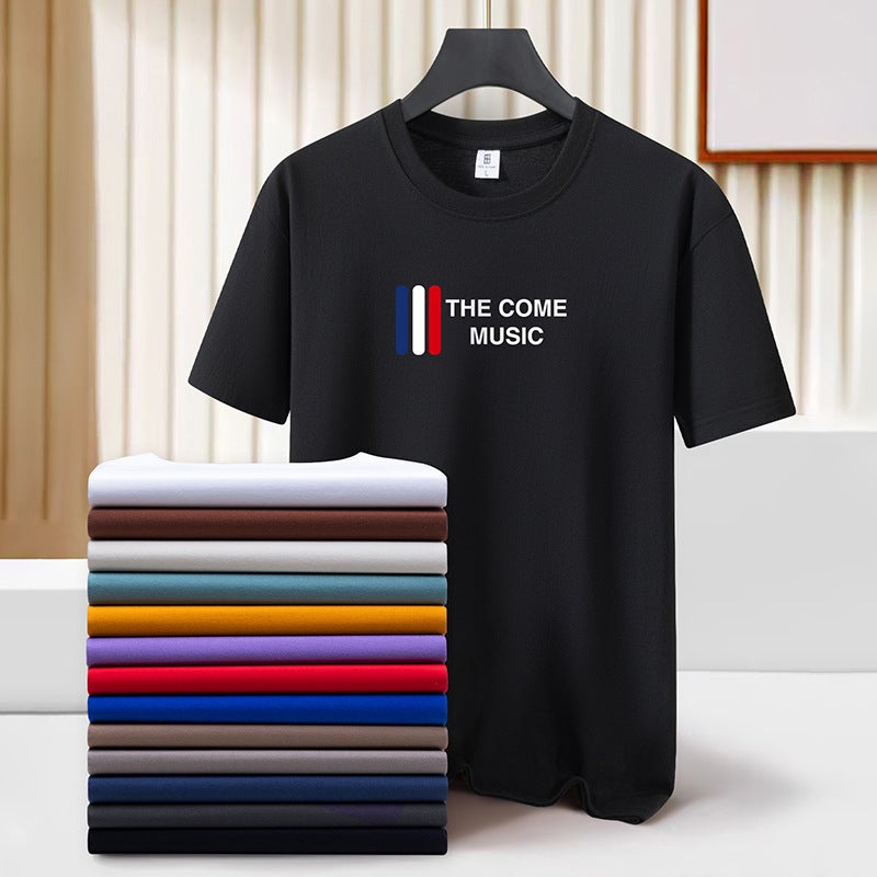 New Heavy Cotton Short Sleeve T-Shirt Boys And Girls Round Neck T-Shirt Bottoming Shirt Casual All-Match T-Shirt Half Sleeve Fashion Brand He - Image 3