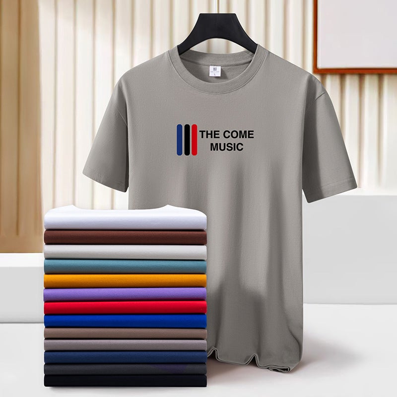 New Heavy Cotton Short Sleeve T-Shirt Boys And Girls Round Neck T-Shirt Bottoming Shirt Casual All-Match T-Shirt Half Sleeve Fashion Brand He - Image 2