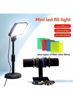 General Supplementary Light Special Small Desktop Lighting For Live Photography Indoor Photo Layout Soft Light Professional Led Square Light-Specifications:6inch Square Light + 2.1 Floor Stand + Single Slot  - Image 5