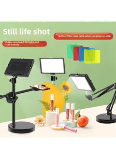 General Supplementary Light Special Small Desktop Lighting For Live Photography Indoor Photo Layout Soft Light Professional Led Square Light-Specifications:6inch Square Light + 2.1 Floor Stand + Single Slot  - Image 2