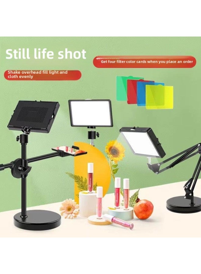 general Supplementary Light Special Small Desktop Lighting For Live Photography Indoor Photo Layout Soft Light Professional Led Square Light-Specifications:6inch Square Light + 2.1 Floor Stand + Single Slot  - Image 2