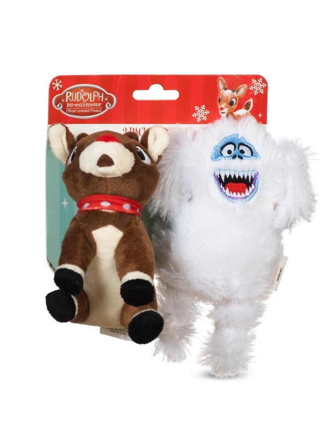 Rudolph Rudolph The Red-Nosed Reindeer Toys for Dogs - Rudolph & Bumble Dog Toys; Plush Rudolph Squeaker Dog Toys, Holiday Toys for Pets, Christmas Dog Toys, Dog Toys for Christmas, 6 Inch - 2 Pack  - Image 1
