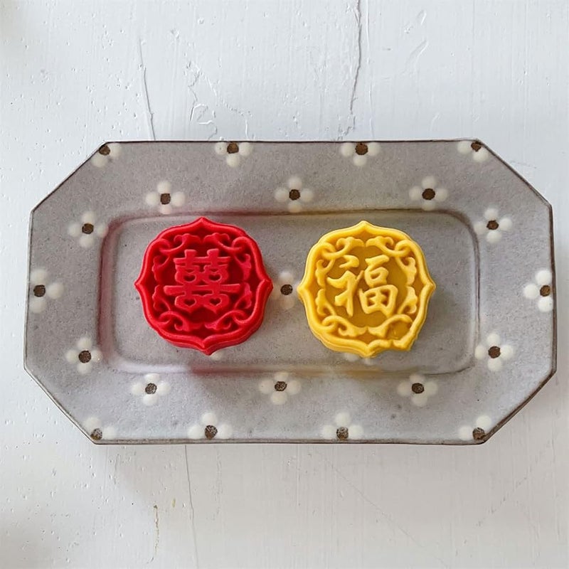 Chinese Moon Cake Molds Set With 6 Press Stamps For Baking And Cookie Decoration - Image 3