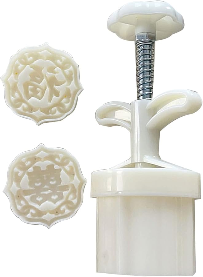 Chinese Moon Cake Molds Set With 6 Press Stamps For Baking And Cookie Decoration - Image 1