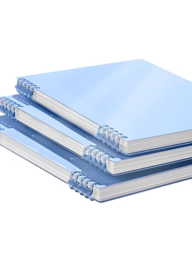 Jiamo, Comfortable Loose-Leaf Notebook, Detachable Spiral Notebook, A5-Specific Loose-Leaf Paper, Grid Notebook, Study Diary, A5 [Blue] 120 Pages 20 Holes - Image 1