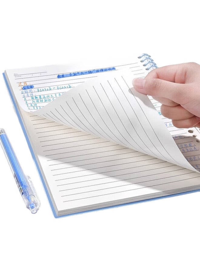 Jiamo, Comfortable Loose-Leaf Notebook, Detachable Spiral Notebook, A5-Specific Loose-Leaf Paper, Grid Notebook, Study Diary, A5 [Blue] 120 Pages 20 Holes - Image 3