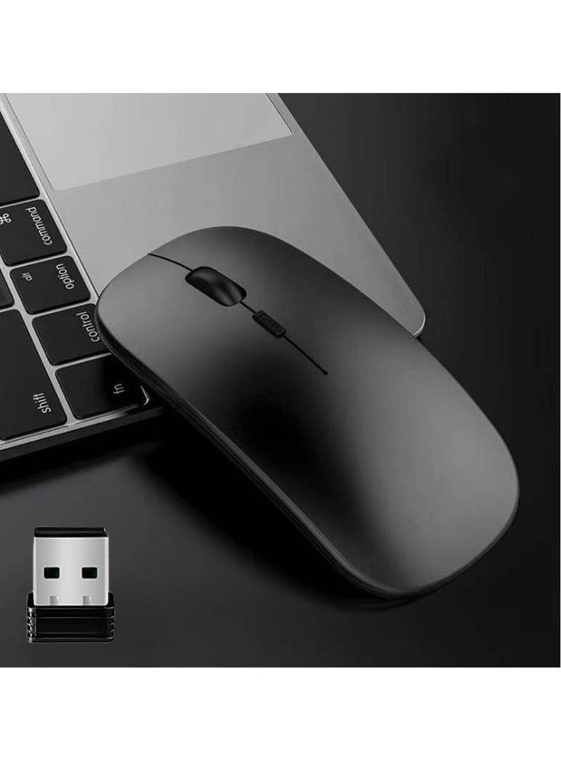 Captaintech Wireless Mouse Rechargeable Compatible with Bluetooth Mouse 2.4G Slim Dual Mode Cordless Mouse 800/1200/1600 DPI Silent Computer Mice with USB Type C Receiver Compatible with PC Laptop - Image 1