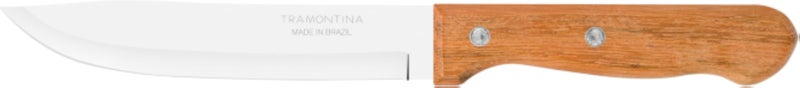 TRAMONTINA Knife, Kitchen Knife for Everyday Cutting â€“ Dynamic â€“ Butcher â€“ Natural Wood - Plain Edge â€“ 6-Inch â€“ Natural