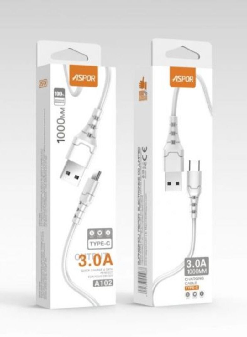 Aspor A102 1M Type-C 3A Fast Charge Cable - Image 2
