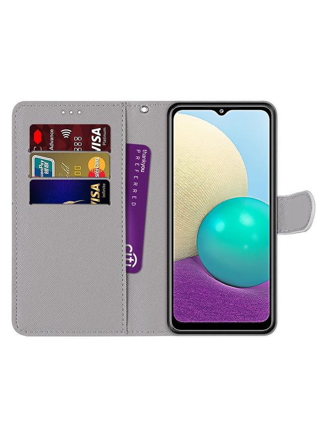 S-TOP Case For Samsung Galaxy A02 / M02 Coloured Drawing Cross Texture Horizontal Flip PU Leather Case with Holder & Card Slots & Wallet & Lanyard - Image 4