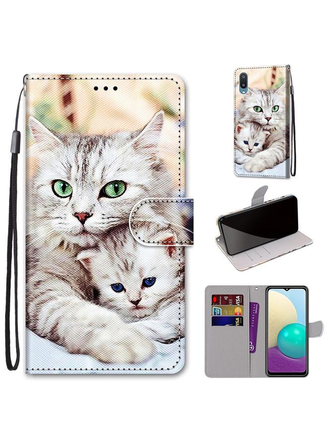 S-TOP Case For Samsung Galaxy A02 / M02 Coloured Drawing Cross Texture Horizontal Flip PU Leather Case with Holder & Card Slots & Wallet & Lanyard - Image 1