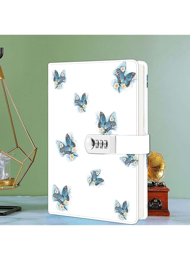erorex Diary With Lock Writing Notebook With Card Holder Faux Leather Cover Diary Refillable Password A5 Diary For Girls Women 8.5 X 5.9 Inches  - Image 3