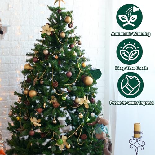 Fantang 1Set Christmas Tree Watering Bags Slow Release with Green Christmas Socks, Automatic Holiday Trees Care and Watering System Device Xmas Tree Self Waterer Drip Irrigation Bags with Flow Regulators - Image 4