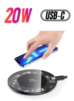 Cell phone wireless charger 20W fast magnetic charging station for iPhone 14/14 Plus/14 Pro/14 Pro Max/13/12/11/X/XS/XR Samsung Galaxy S22/S21/S20/Note 20/10 (without AC adapter)